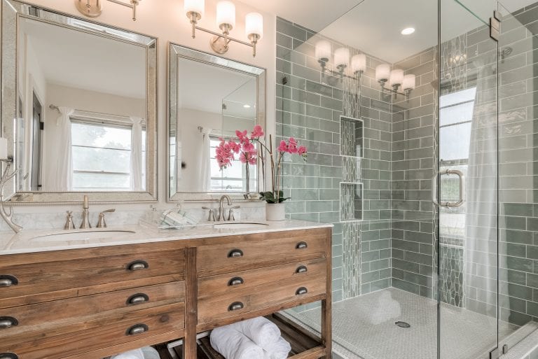 Design-by-Keti-Dallas-Texas-Renovations-Interior-Design-Luxury-Master-Bathroom-Wood-Vanity-Stone-Countertop-Double-Mirror-Sinks-Glass-Shower-Southlake-As-Seen-On-HGTV-Lone-Star-Flip