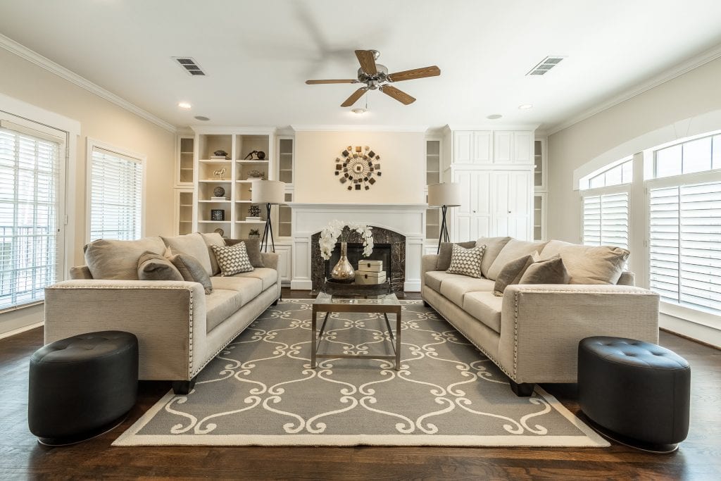 investment in home staging design by keti dallas texas uptown living room