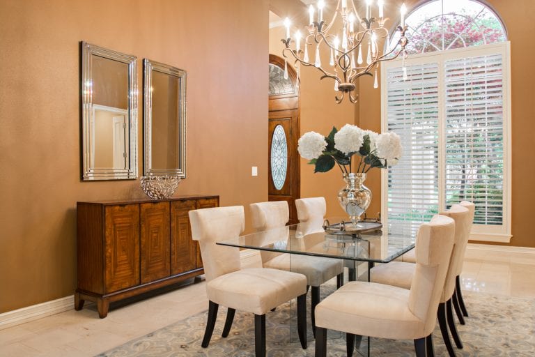 Design-by-Keti-Dallas-Texas-Renovations-Interior-Design-Home-Staging-Luxury-Dining-Room-Upholstered-Chairs-Chandelier-Flowers-Console-Cabinet-Prestonwood
