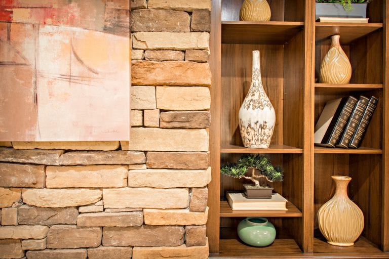 Design-by-Keti-Dallas-Texas-Renovations-Interior-Design-Home-Staging-Luxury-Bedroom-Stone-Fireplace-Wood-Shelving-Detail-Decor-Prestonwood