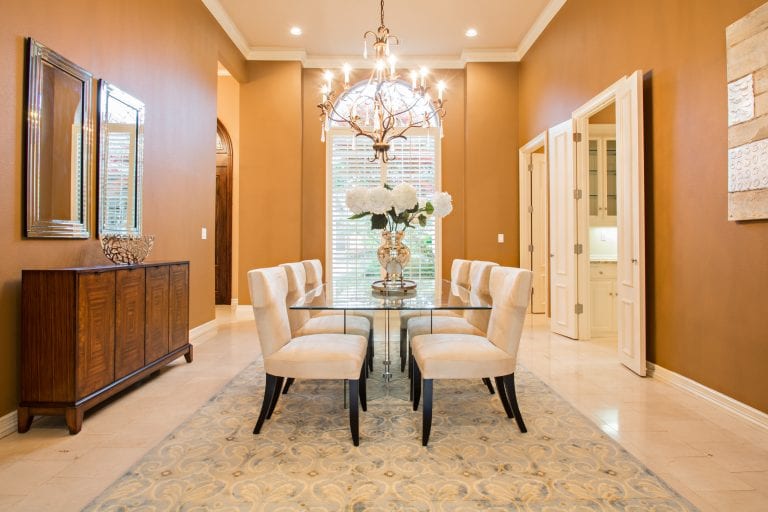 Design-by-Keti-Dallas-Texas-Renovations-Interior-Design-Home-Staging-Luxury-Dining-Room-High-Ceiling-Upholstered-Chairs-Chandelier-Prestonwood