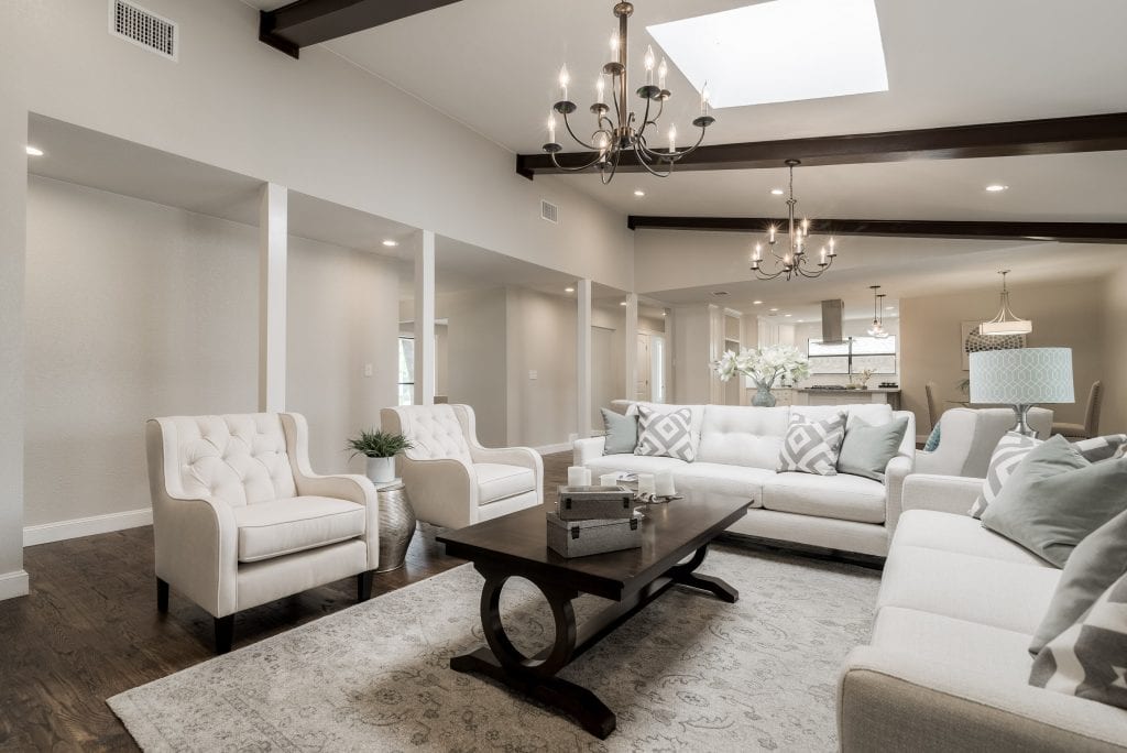 Design-by-Keti-Dallas-Texas-Renovations-Interior-Design-Home-Staging-Luxury-Formal-Living-Room-Light-Sofas-Ceiling-Beams-Chandeliers-Area-Rug-Coffee-Table-Richardson