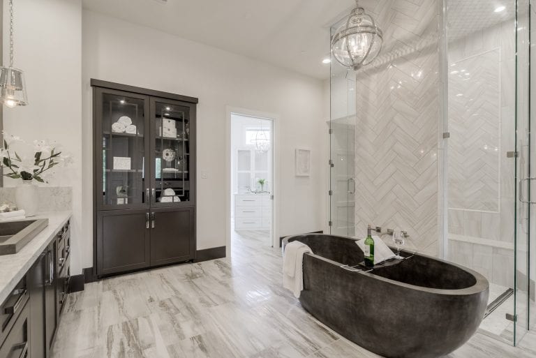 Design-by-Keti-Dallas-Texas-Renovations-Interior-Design-Home-Staging-Luxury-Bathroom-Tile-Flooring-Built-In-Storage-Dark-Soaking-Tub-Glass-Shower-Frisco