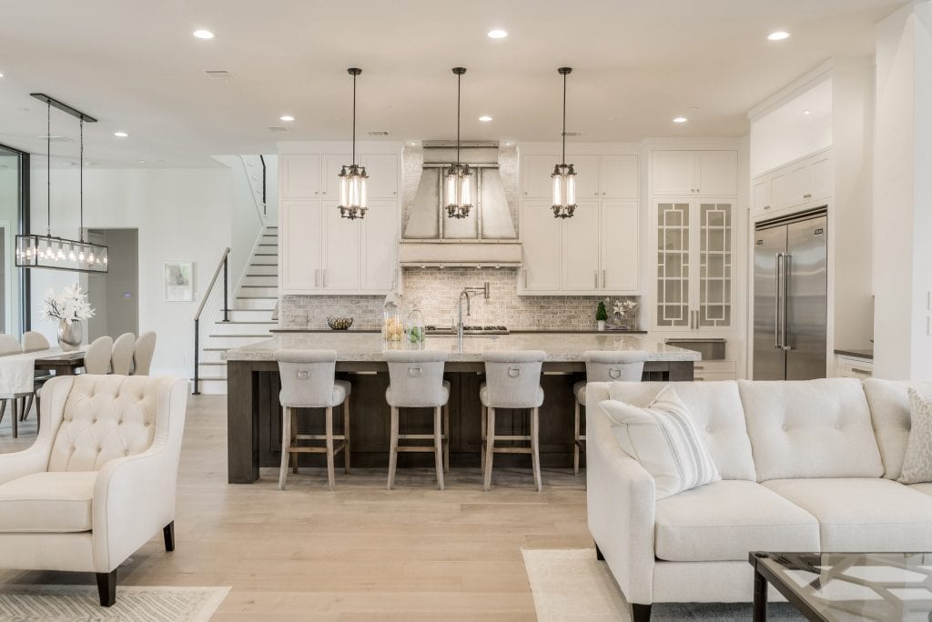 Design-by-Keti-Dallas-Texas-Renovations-Interior-Design-Luxury-Open-Concept-Living-Room-Kitchen-Large-Island-Upholstered-Barstools-Pendant-Lights