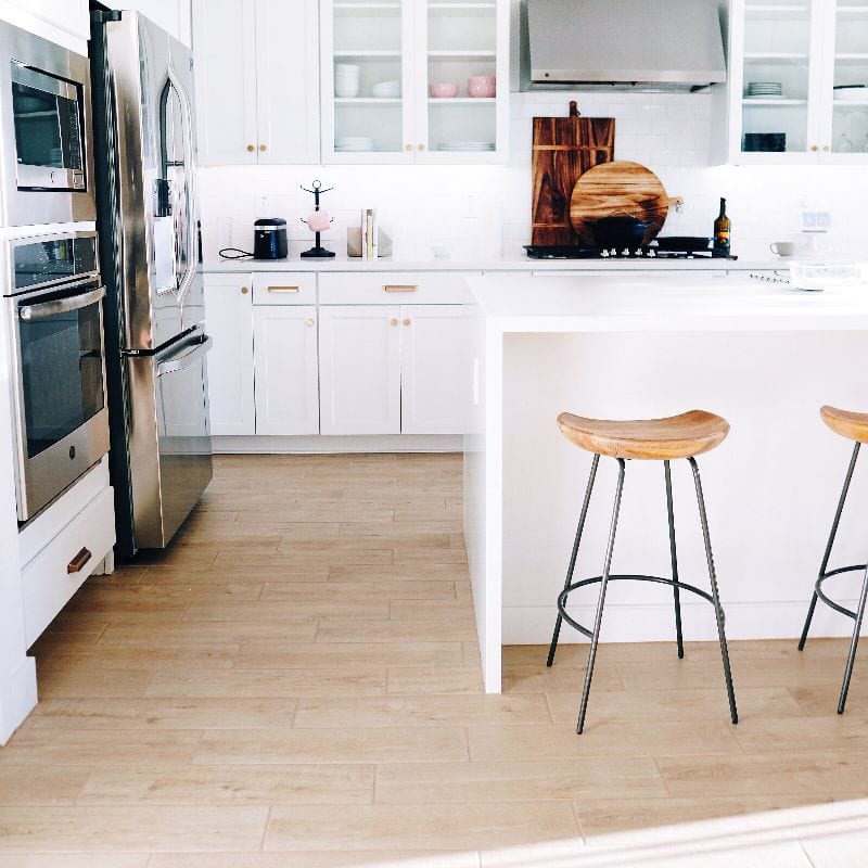 Dallas Home Remodeling Kitchen Luxury Vinyl Plank Flooring Design by Keti
