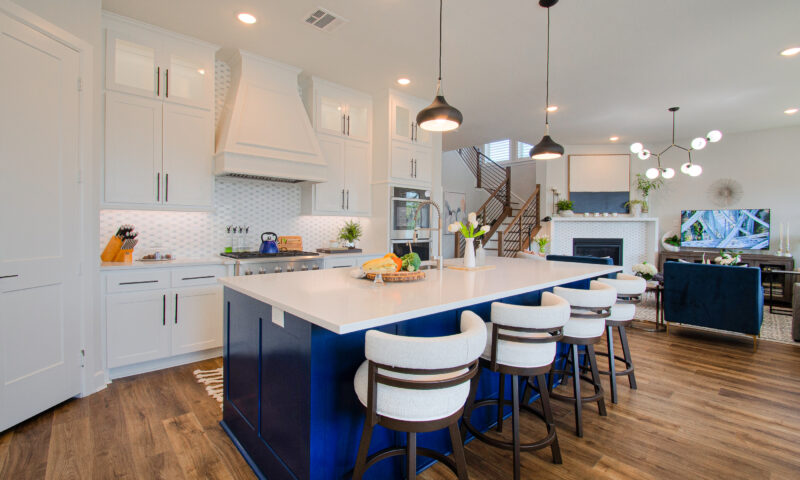 Design-by-Keti-Dallas-Texas-Renovations-Interior-Design-Luxury-Kitchen-Living-Room-White-Cabinetry-Blue-Island-Upholstered-Barstools-Backsplash-Lake-Highlands