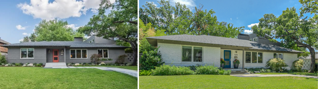 West Highland Park-Dallas-exterior home renovations -curb appeal-landscape-before & after